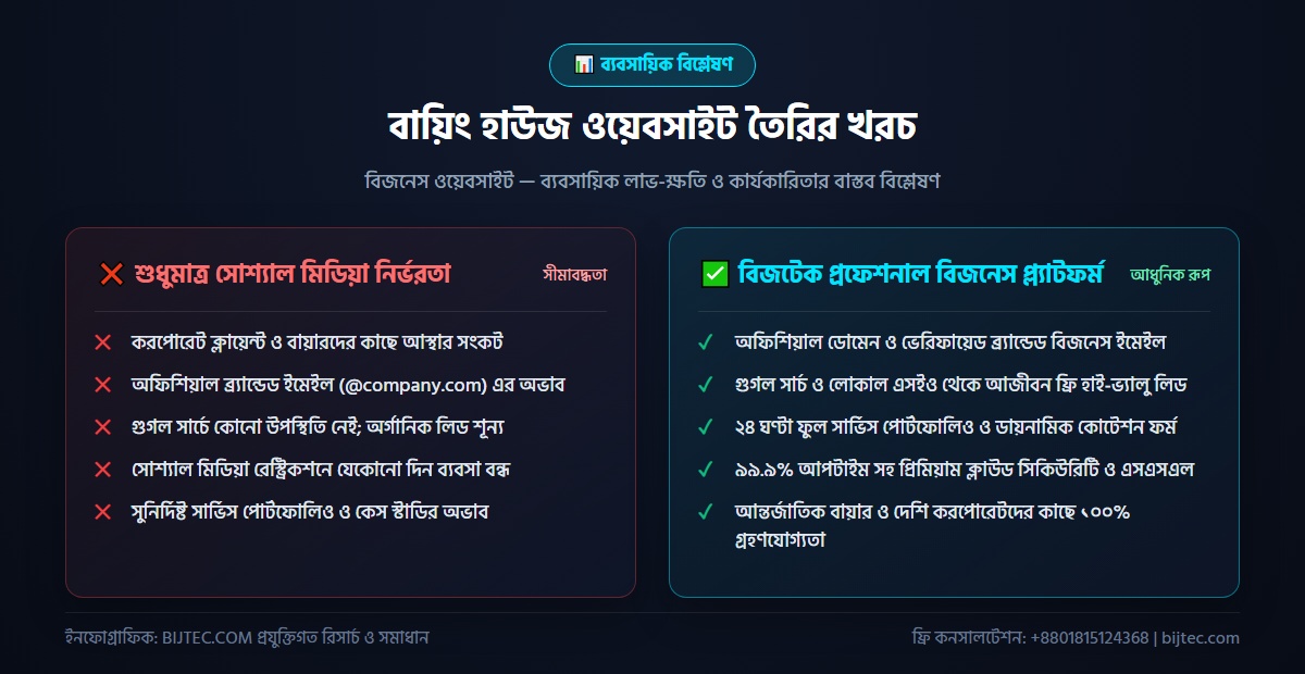 বায়িং হাউজ ওয়েবসাইট তৈরির খরচ - বাস্তবায়ন ও ফলাফল বিশ্লেষণ