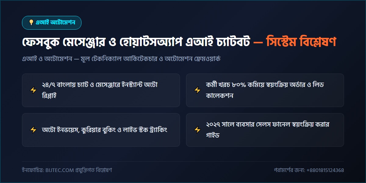 হোয়াটসঅ্যাপ এআই চ্যাটবট - প্রযুক্তিগত আর্কিটেকচার ও সিস্টেম রূপরেখা