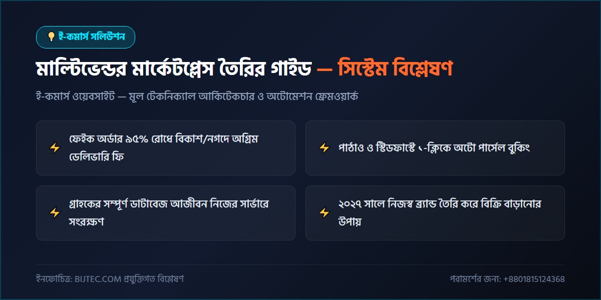 মাল্টিভেন্ডর ওয়েবসাইট তৈরির খরচ - প্রযুক্তিগত আর্কিটেকচার ও সিস্টেম রূপরেখা